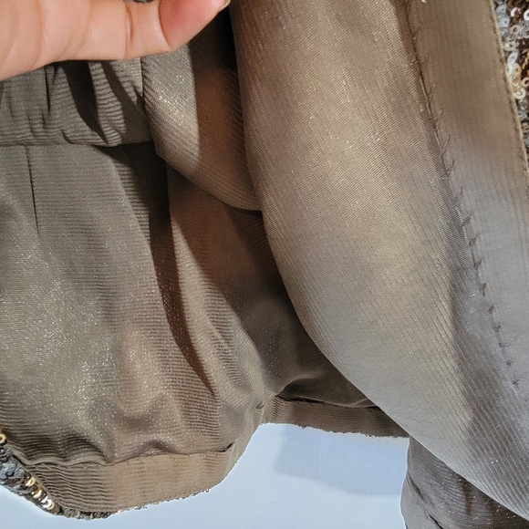 SIGRIN OLSEN Signature  Gold Metallic All Iver Sequin Top Sz L Blink Cocktail - Picture 5 of 12